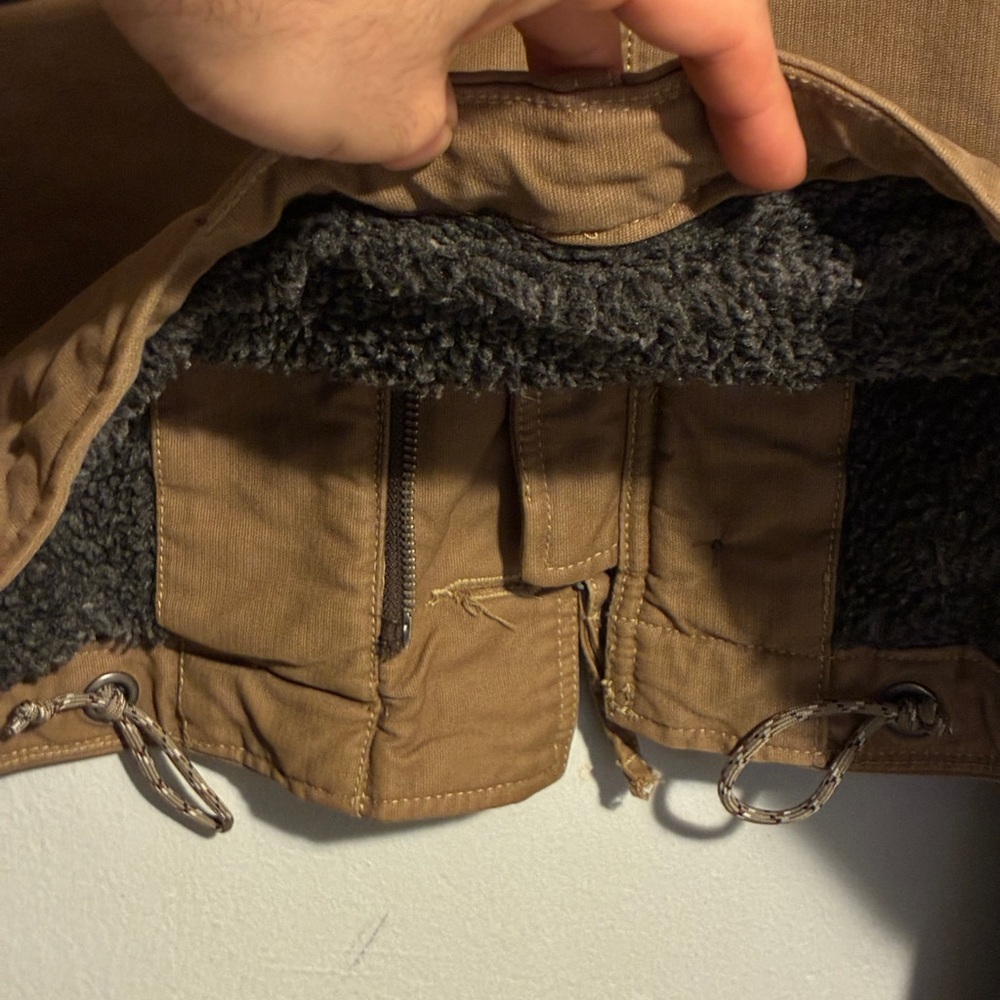 Lucky Brand Brown N-1 Deck Jacket with Black Collar - Picture 7 of 7